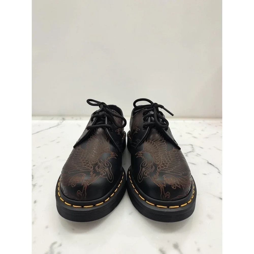 Dr Martens 1461 Phoenix Vintage Smooth Leather Shoes Black Men's 7 W8 New